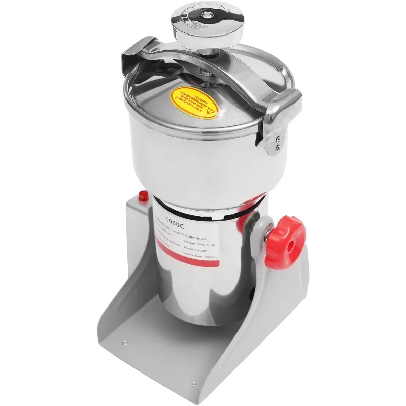 مطحنة الحبوب الكهربائية، ماكينة الطحن التجارية 110 فولت 30000 دورة/دقيقة مطحنة الذرة من الفولاذ المقاوم للصدأ 3600 وات محرك نحاسي نقي