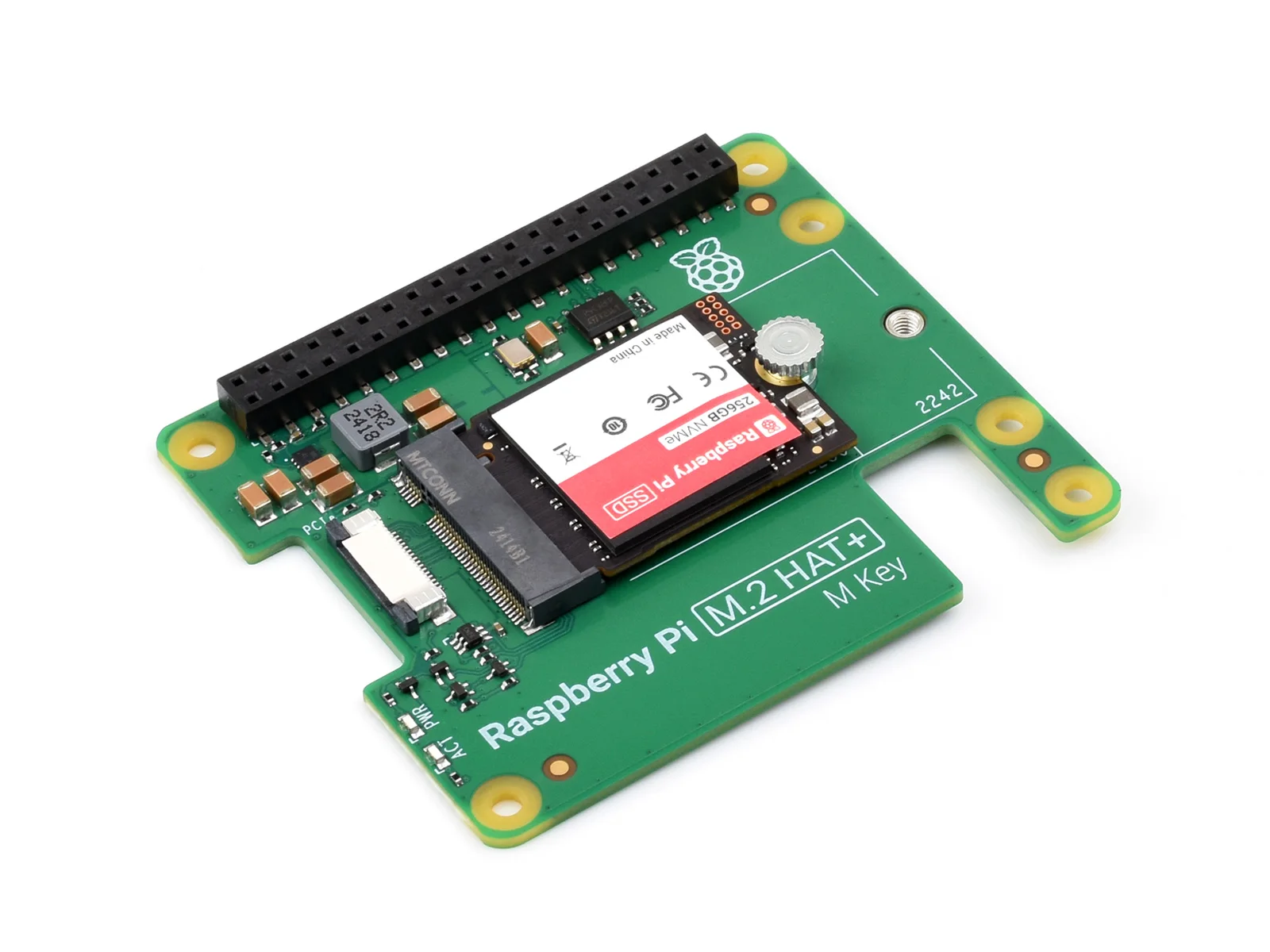 Official Raspberry Pi SSD Kit  For Raspberry Pi 5, Includes 256GB/512GB High-speed Solid State Drive And Raspberry Pi M.2 HAT+