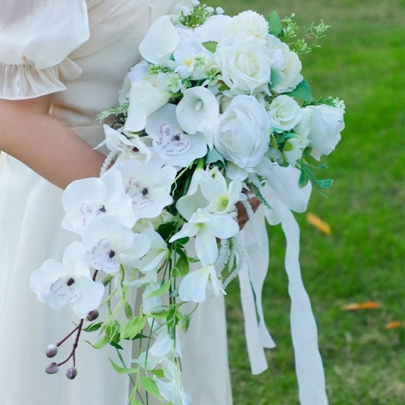24 Inch Artificial Rose Wedding Bouquets for Bride Proposal Ceremony Anniversary 15UB