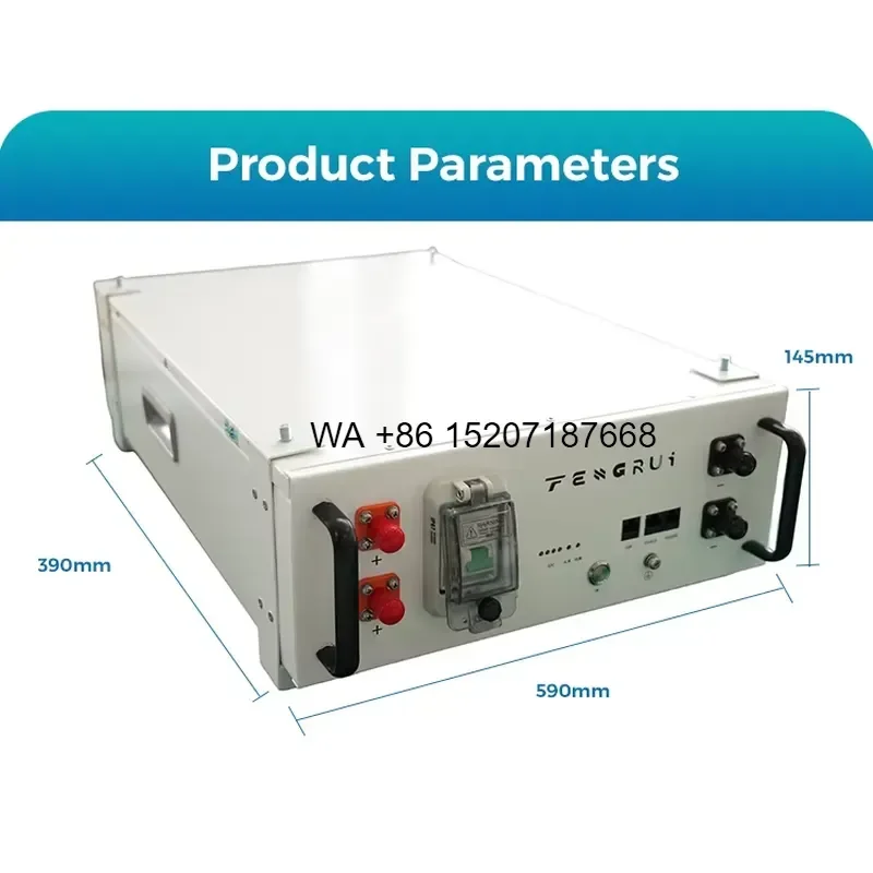 Wmwmnu for 102Ah 48V Lithium Home Rack Battery with 5kWh LiFePO4 BMS Protection Solar Cells Hybrid Grid Connection CAN Port