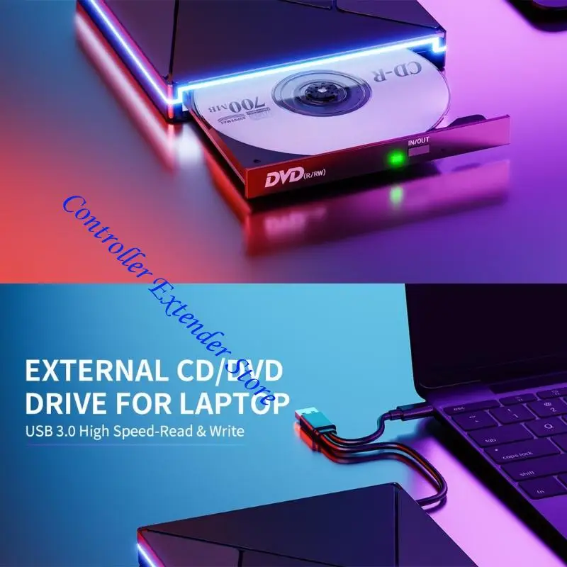 N84B Portable Disc Membakar Pembaca USB Tipe C Antarmuka Membaca Disk Drive Kompatibilitas Disc Multiple Format Tipis
