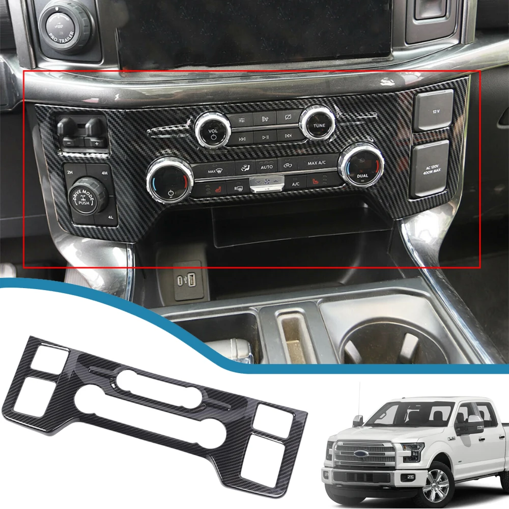 

Car Air Conditioning Central Control Panel Decoration Cover Stickers for Ford F150 2021 2022 2023 Interior Mouldings Accessories