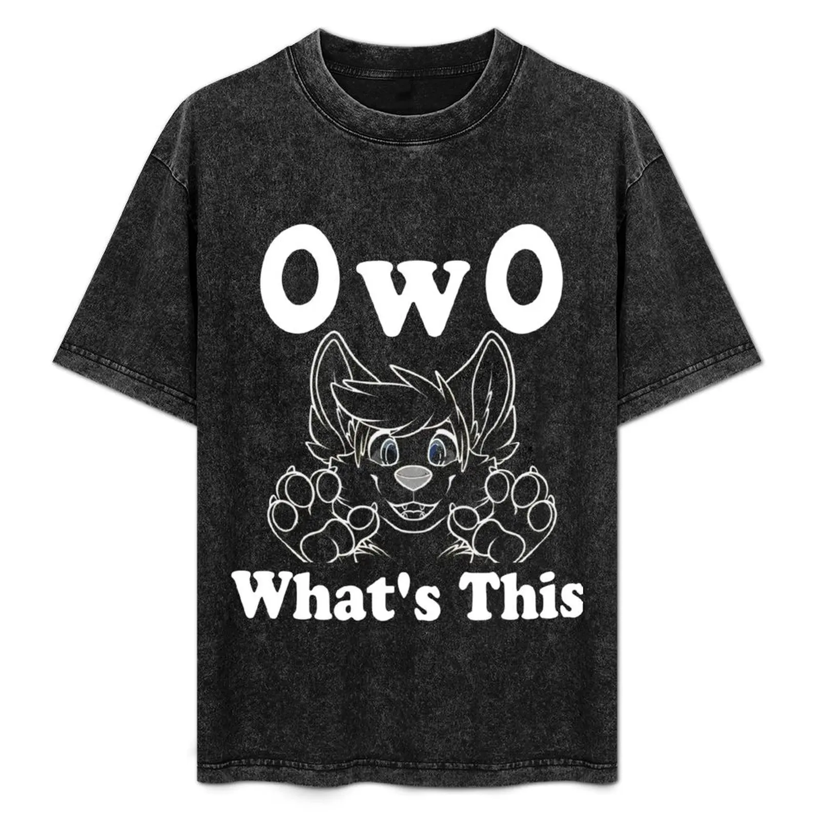 

OwO Whats This , Fursuit Furry Fursona T-Shirt Work Outdoor Short Sleeve Tee