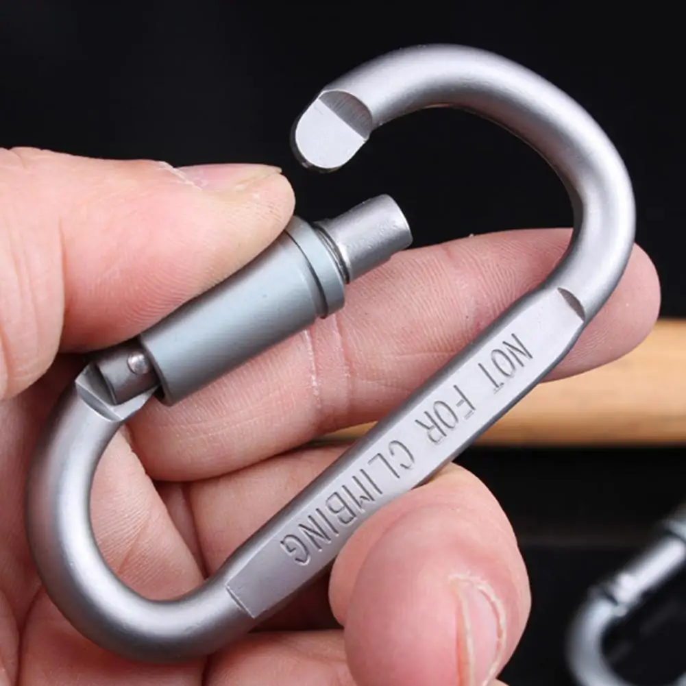 Climbing Buckle High Quality Wear-resistant Aluminum Alloy Locking Carabiner Multifunctional Screw LockBuckle For Outdoor image 3