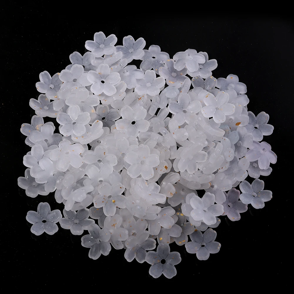 200 stks 11mm Acryl Bloemen Kralen Kleurrijke Vijf Bloemblaadjes Bloem Losse Kralen Voor Sieraden Maken DIY Ketting Oorbellen Accessoires