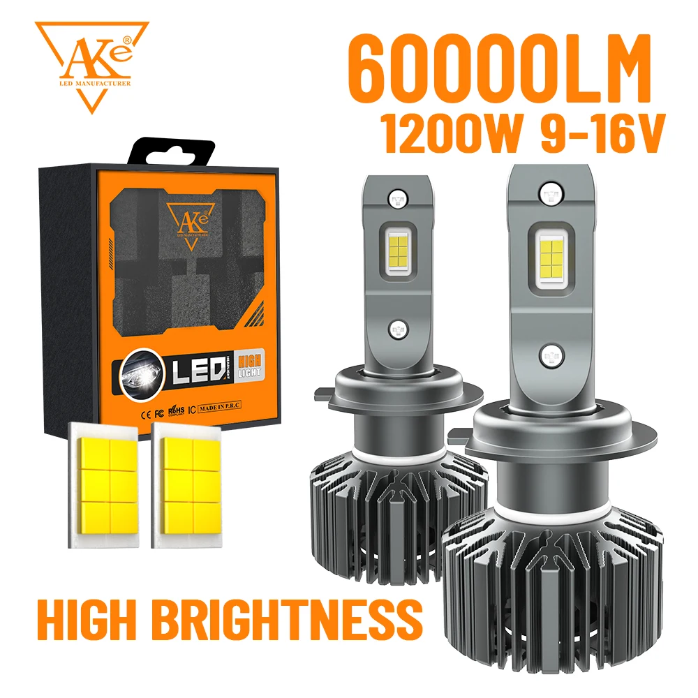 

2PCS H1 H11 Led H4 H7 Car Headlight Bulb 9005/HB3 9006/HB4 9012 HIR2 Auto Fog Light 6000K Cool White CANBUS 1:1 Universal Lamp