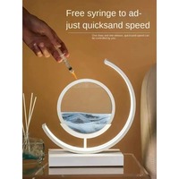 LED Moving Sand Art Table Lamp Quicksand Night Light 3D Sandscape Hourglass Bedside Lamps Flowing Sand Painting Home Decor Gifts