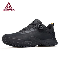 HUMTTO Casual Shoes for Men Luxury Designer Sneakers Man Breathable Outdoor Leather Men's Sports Shoes Fashion Black Trainers