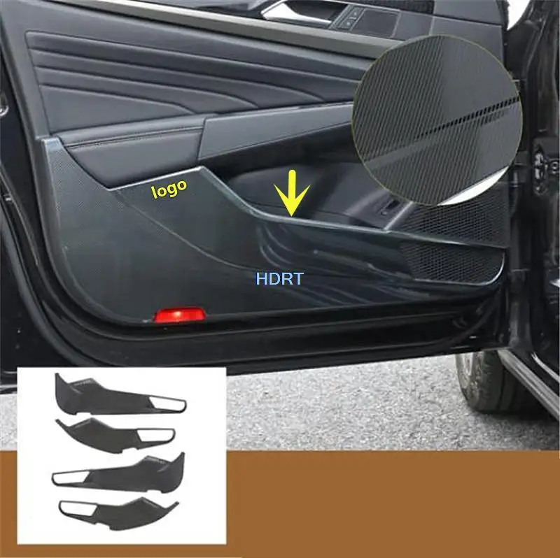 Car Style Four Door Speaker Inner Handle Horn Cover Protection Anti Pad Gate Kick Plate Sticker For Volkswagen VW Passat 2019 +