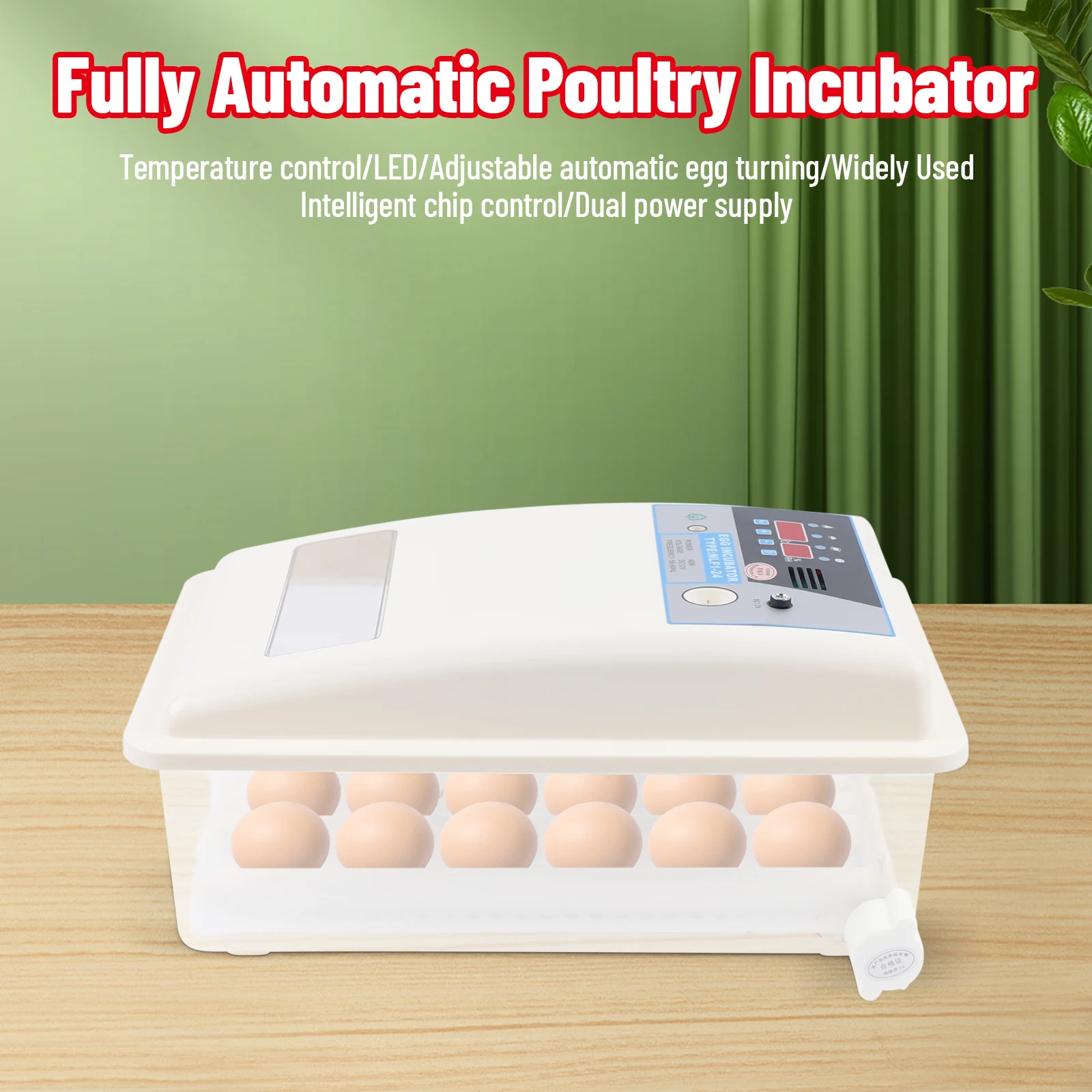 Fully Automatic Mini Egg Incubator with Temperature Control Egg Turning Incubator for Chickens Ducks Poultry Birds Incubation