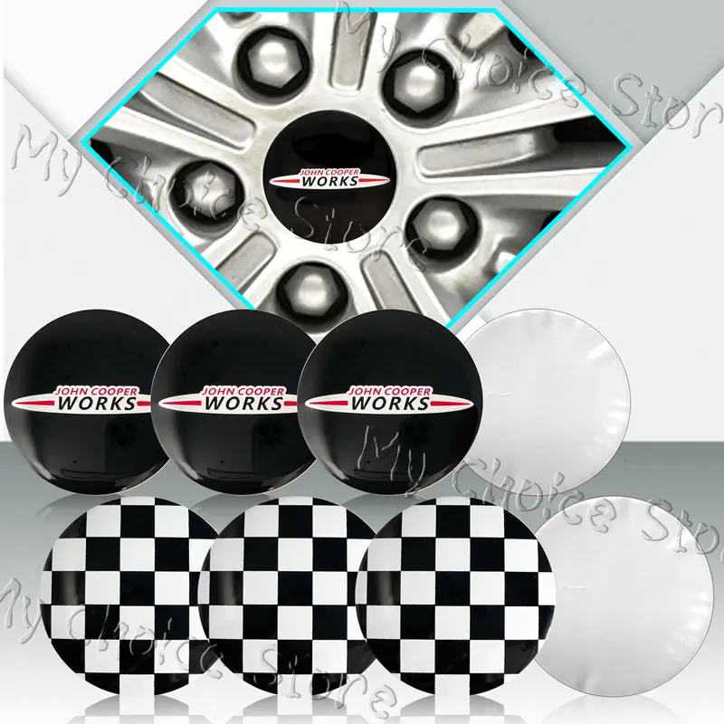 4Pcs 56mm Car Styling S Logo Emblem Wheel Center Hub Cap Rim Hub Dustproof Cover Sticker For Mini Cooper S JCW R55 R61 R53 F54