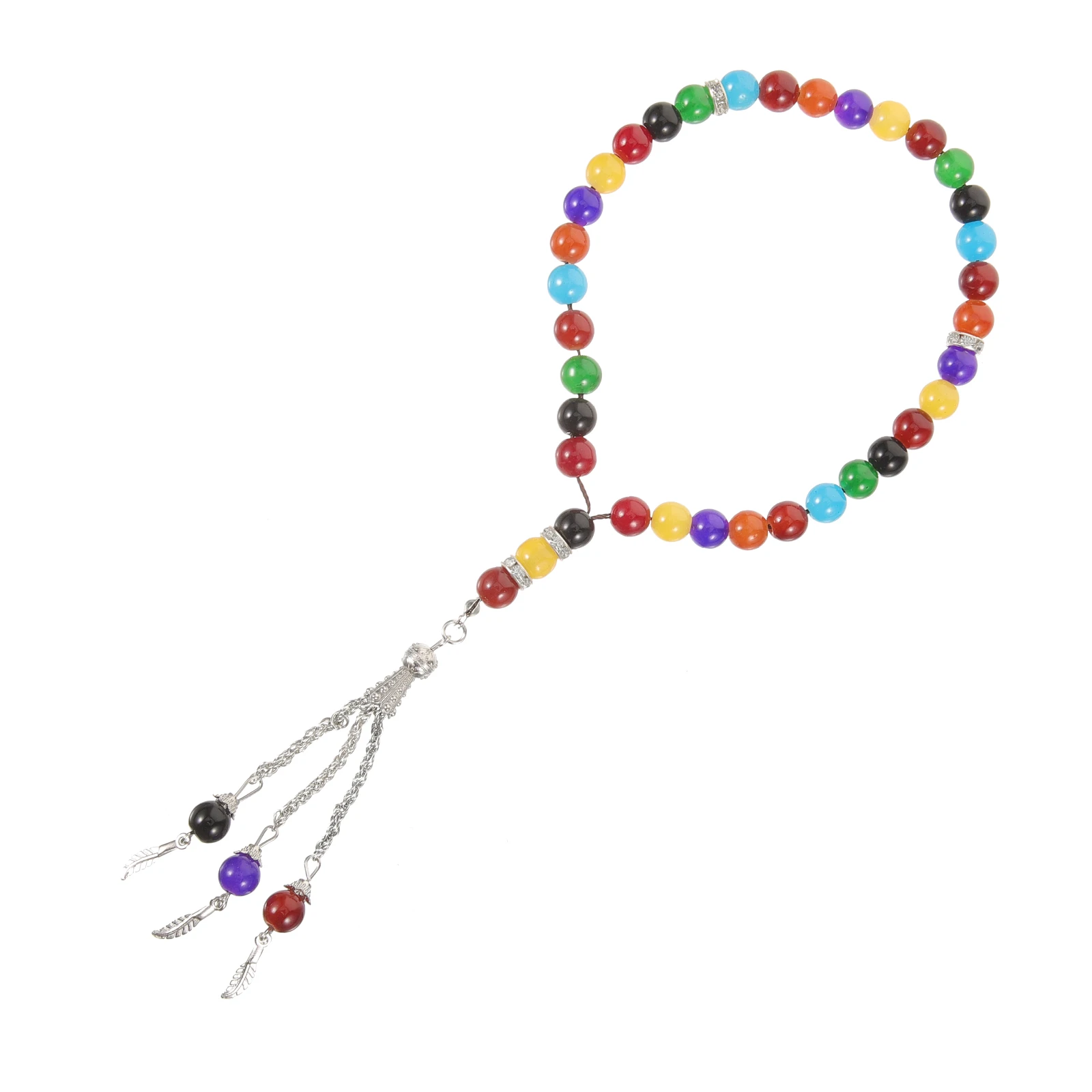 

8 Mm Rosary Bracelet Prayer Beads Retro Women Wrist Chain Agate Natural Colorful