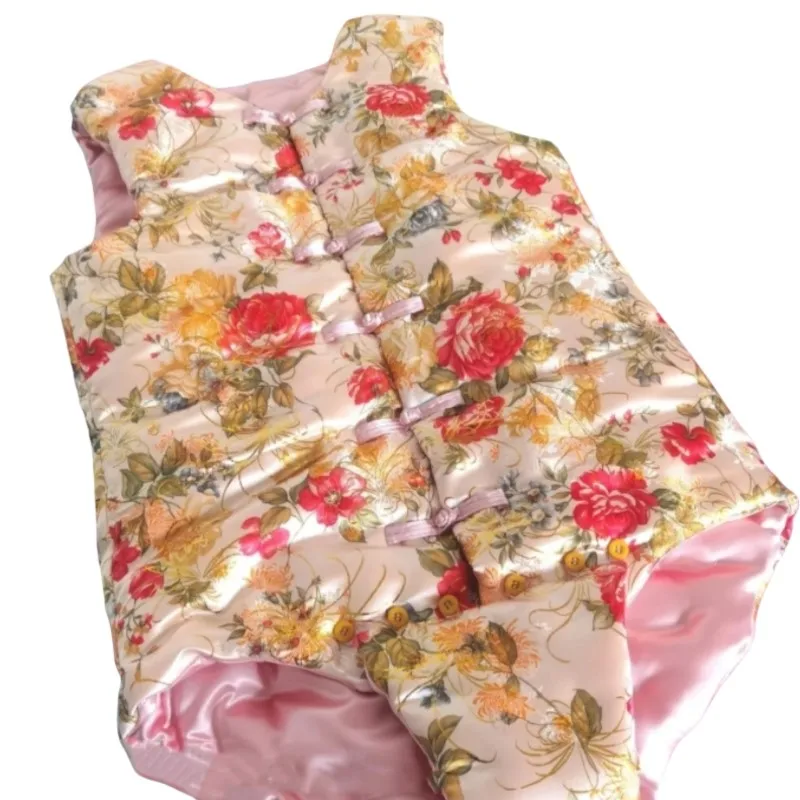 

Men Sexy Cute Floral Romper Sissy Silky Touch Jumpsuit Women Thickening Puffy Warm ABDL Belly Tank Top Briefs Bodysuit Plus Size
