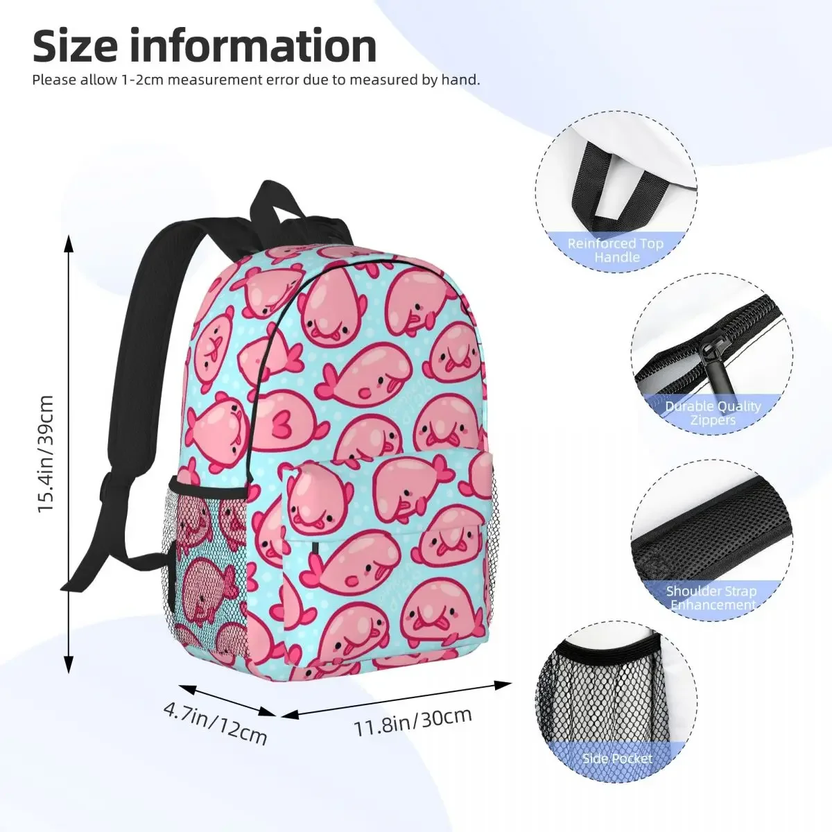 Blob 2.0 Backpacks Boys Girls Bookbag Cartoon Students School Bags Laptop Rucksack Shoulder Bag Large Capacity