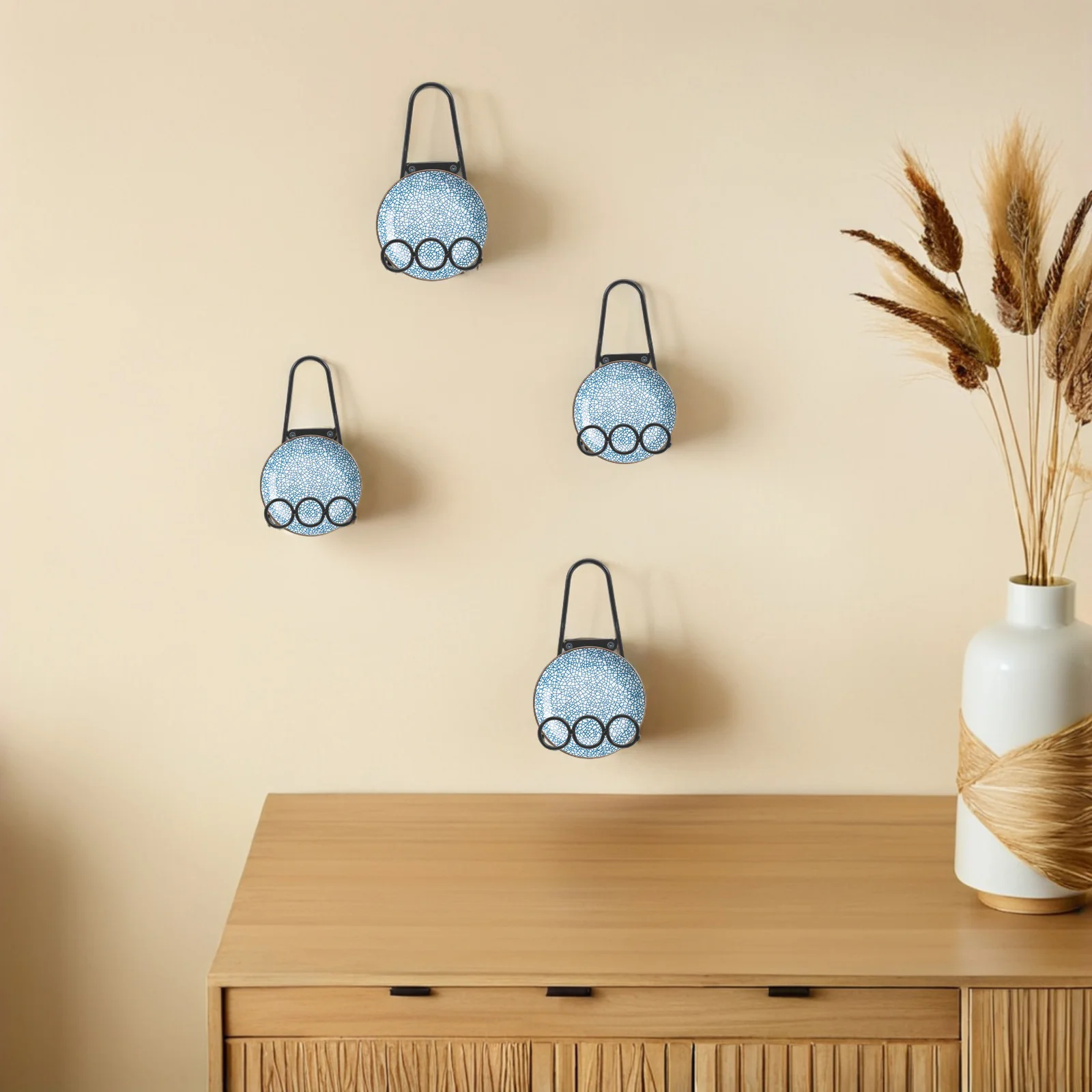 

4 PCS Wall Hanging Plate Hangers Holder Metal Holders for Display Picture Stands