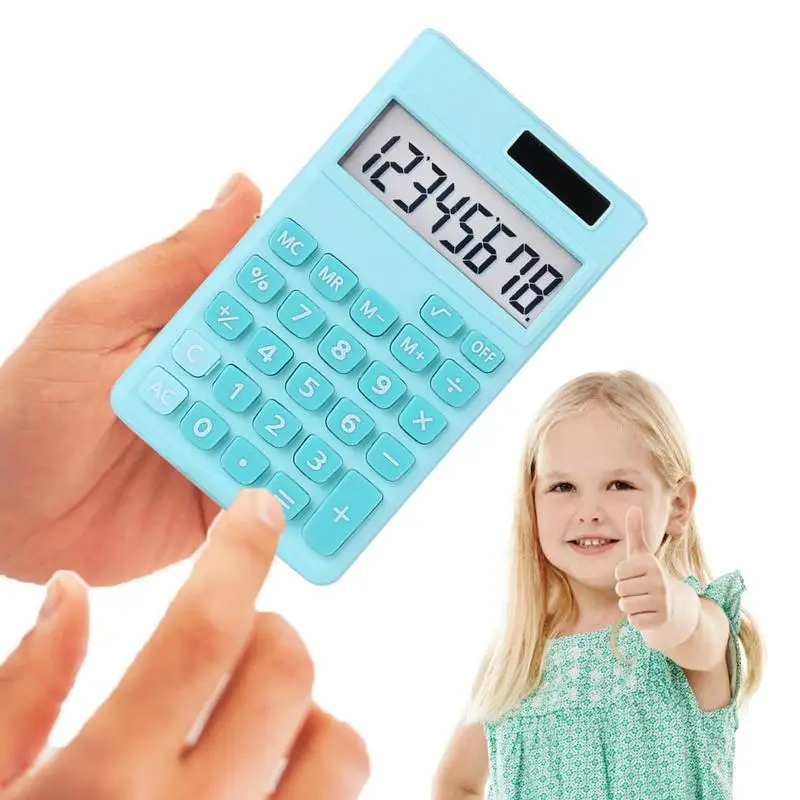 8-Digit Calculator Solar Powered With LCD Display Screen Electronic Calculators Dual Power Handheld Calculator For School