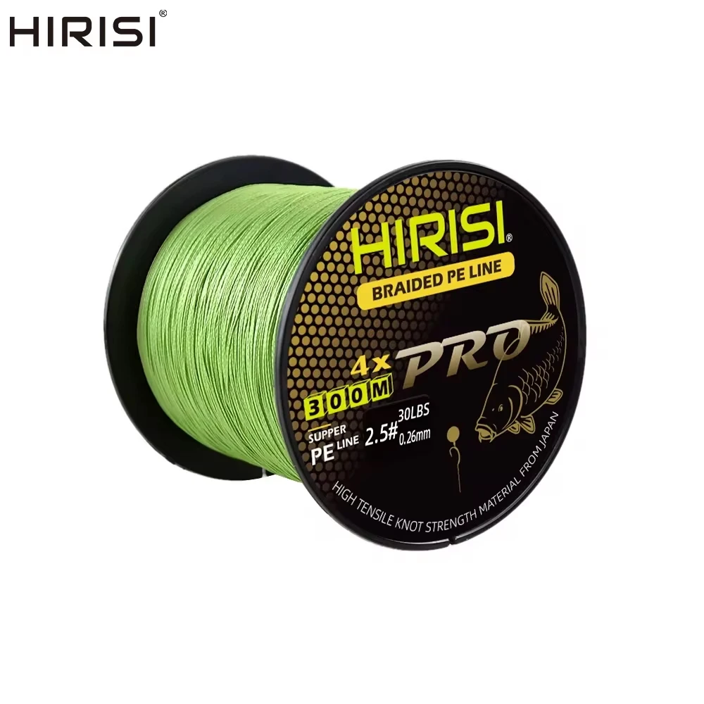 Hirisi Carp Fishing Line 300M Braided PE Line 4 Strands 15-50LB Multifilament Fishing Line Smooth Fishing Accessories