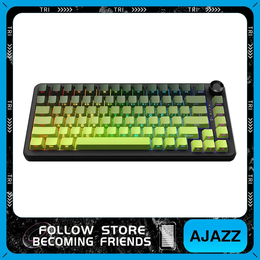 AJAZZ AK820 MAX Upgraded Gasket-Mounted Wireless Mechanical Keyboard, BT5.0/2.4GHz/USB-C Gaming Keyboard, with 5-Layer Padding