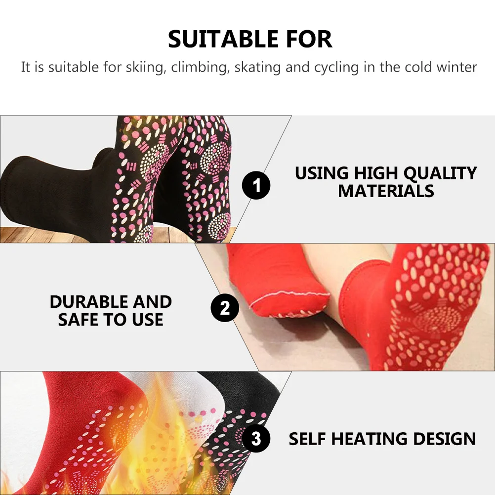 

Self Heating Socks 3 Pairs Warm Electric Tourmaline Outdoor Operated Thermal Winter Footwear Anti Freezing Design