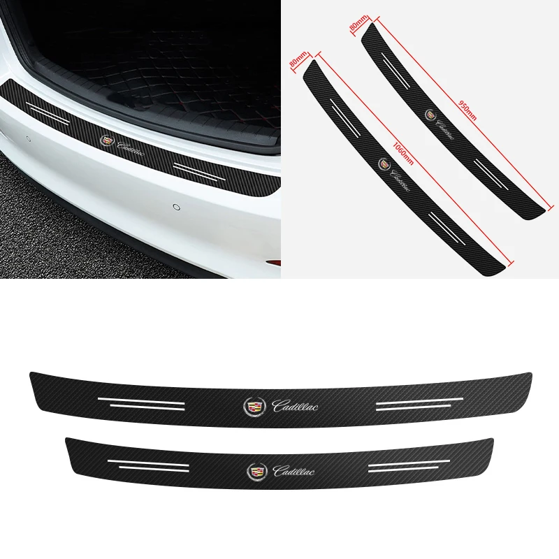 

Carbon Fiber Car Rear Trunk Bumper Guard Stickers for Cadillac Logo Escalade CTS ATS SRX XTS XT5 STS CT5 CT6 BLS XLR Accessories
