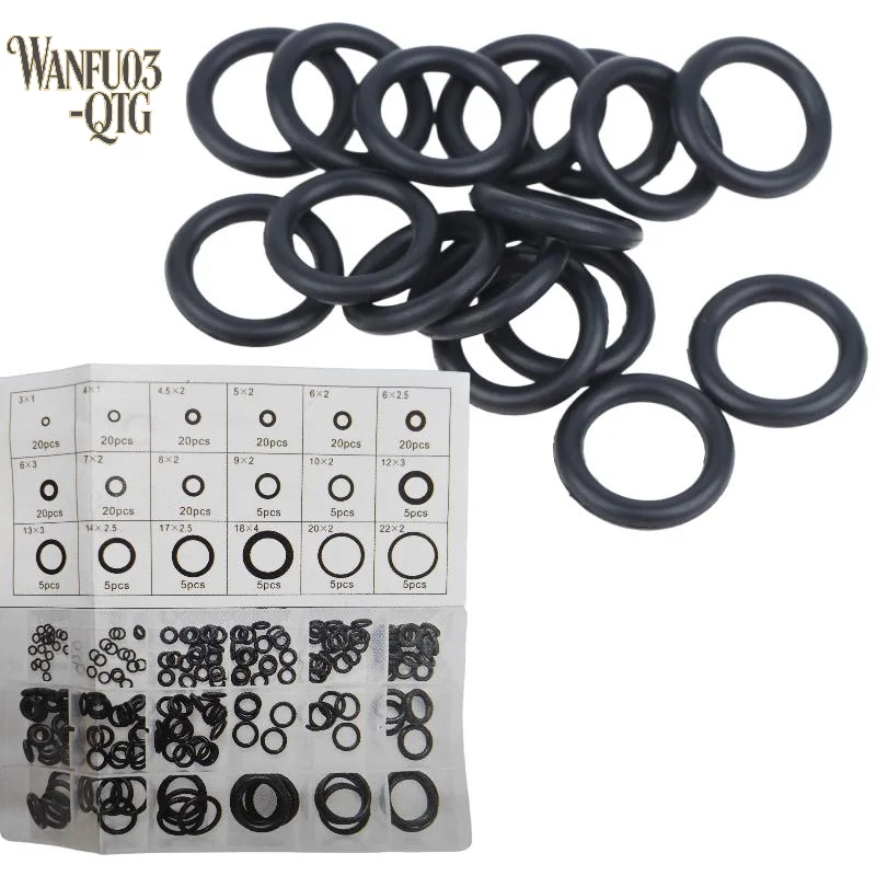 Hot Sale 225Pcs O Ring Kit Durable Rubber Seals Oil Water Resistant Multi Sizes For Auto Plumbing Machinery