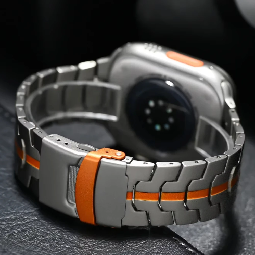 

Luxury Titanium Bracelet for Apple Watch Band Ultra 2/1 49mm Series 10 46mm 9 8 7 45mm Men Strap for iwatch 6 5 4 SE 44mm Correa