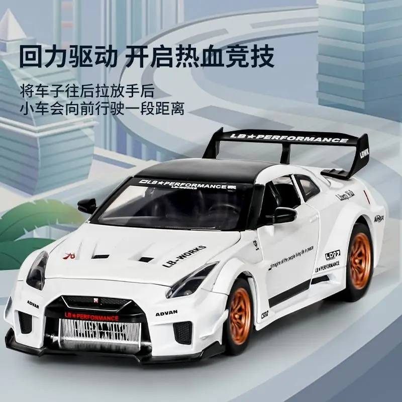 1:24 Scale Nissan GT-R R35 CSR2 Diecast Alloy Widebody Supercar Model JDM Sport Vehicle for Collection Gift Home Decor