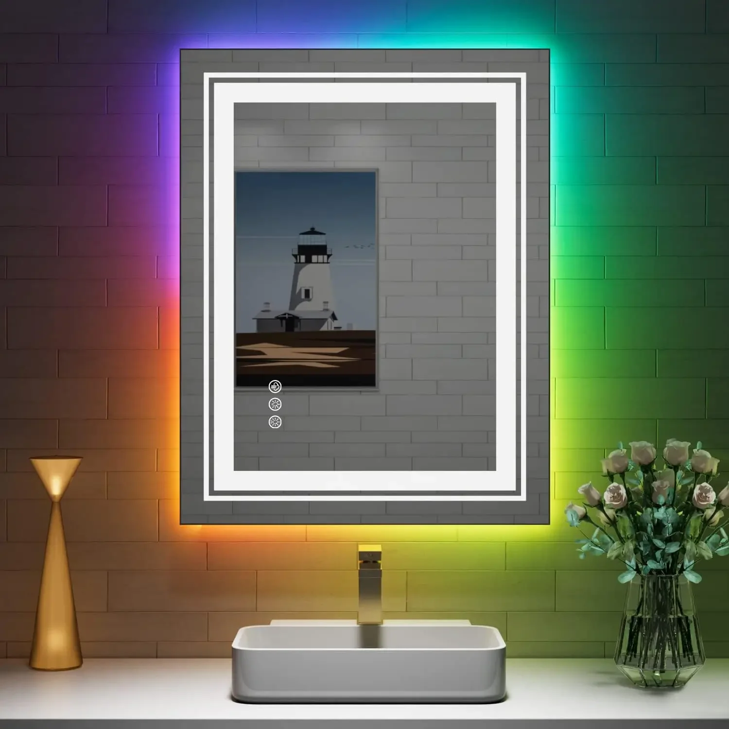 Commercial LED Mirror For Bathroom, 28