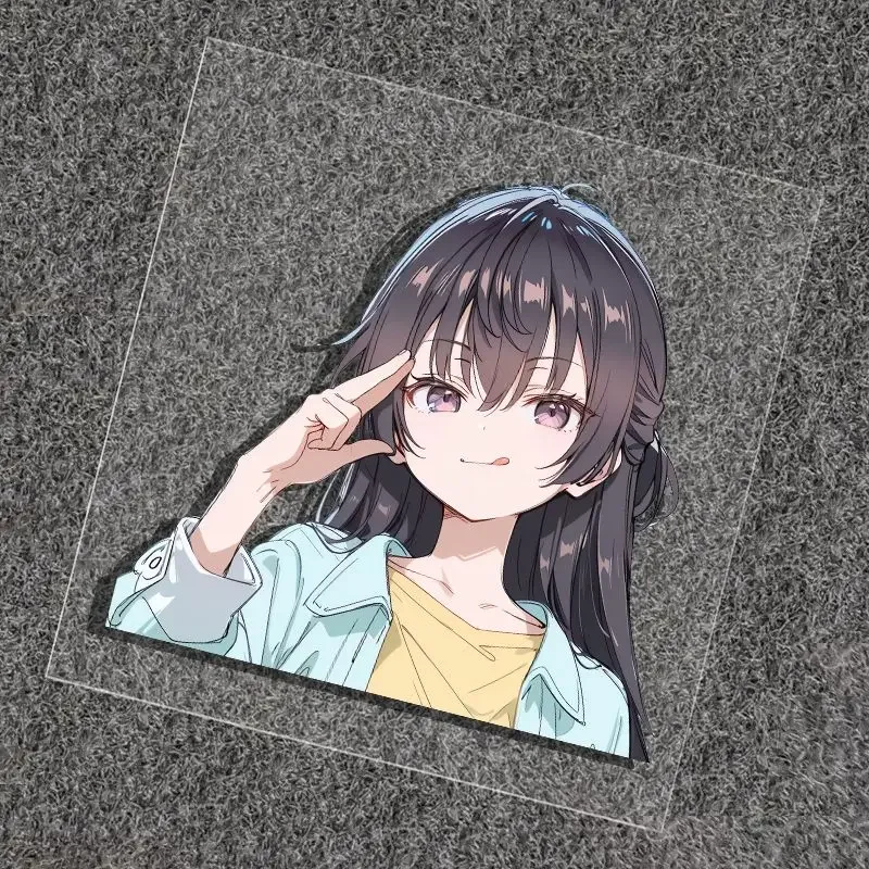 Yuki Suou Itasha Decal Anime Girl With Cap Vinyl Car Sticker Waterproof Decor for Auto Window Motorcycle Helmet Bumper