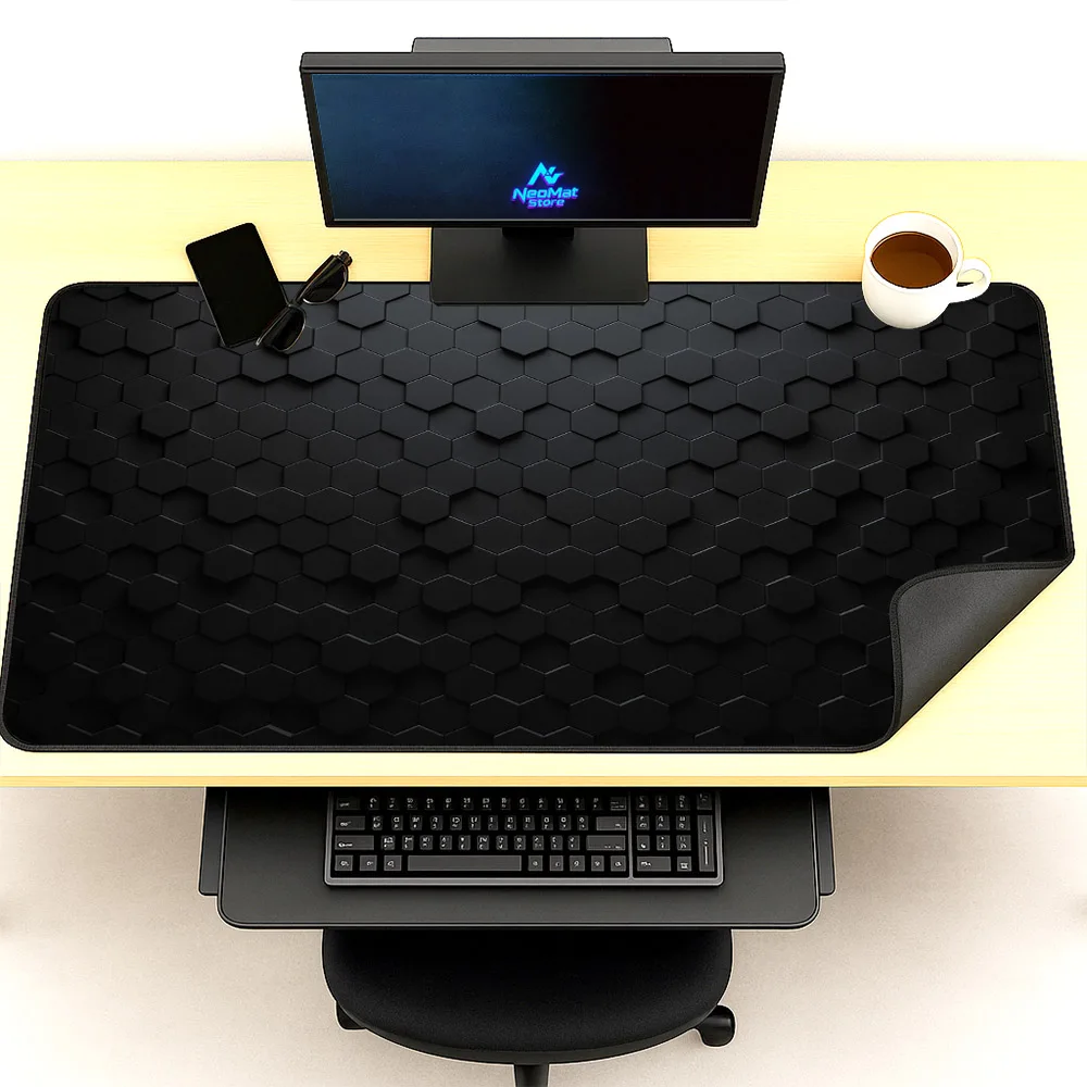 Black Mouse Pad Customised Extra Large Mousepad 900x1000 1100x600 Computer Mats 1200x600 Desk Mat 140 X 50 Full Size with Sewing