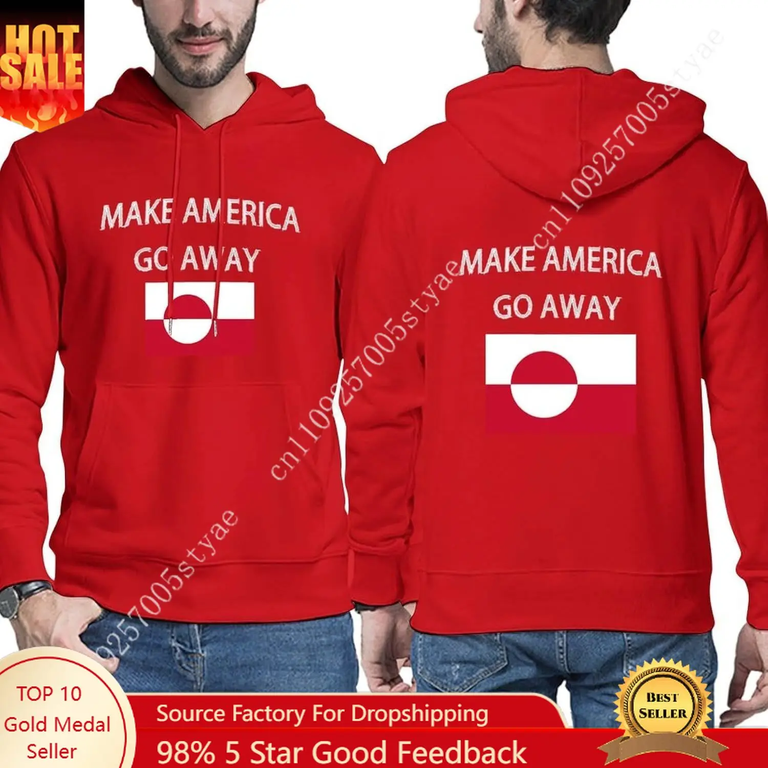 

Make America Go Away Hoodie Greenland Flag Hoodies Men Nu Det NU UK Hooded Pullover Warm Cotton Sweatshirts Long Sleeve clothing