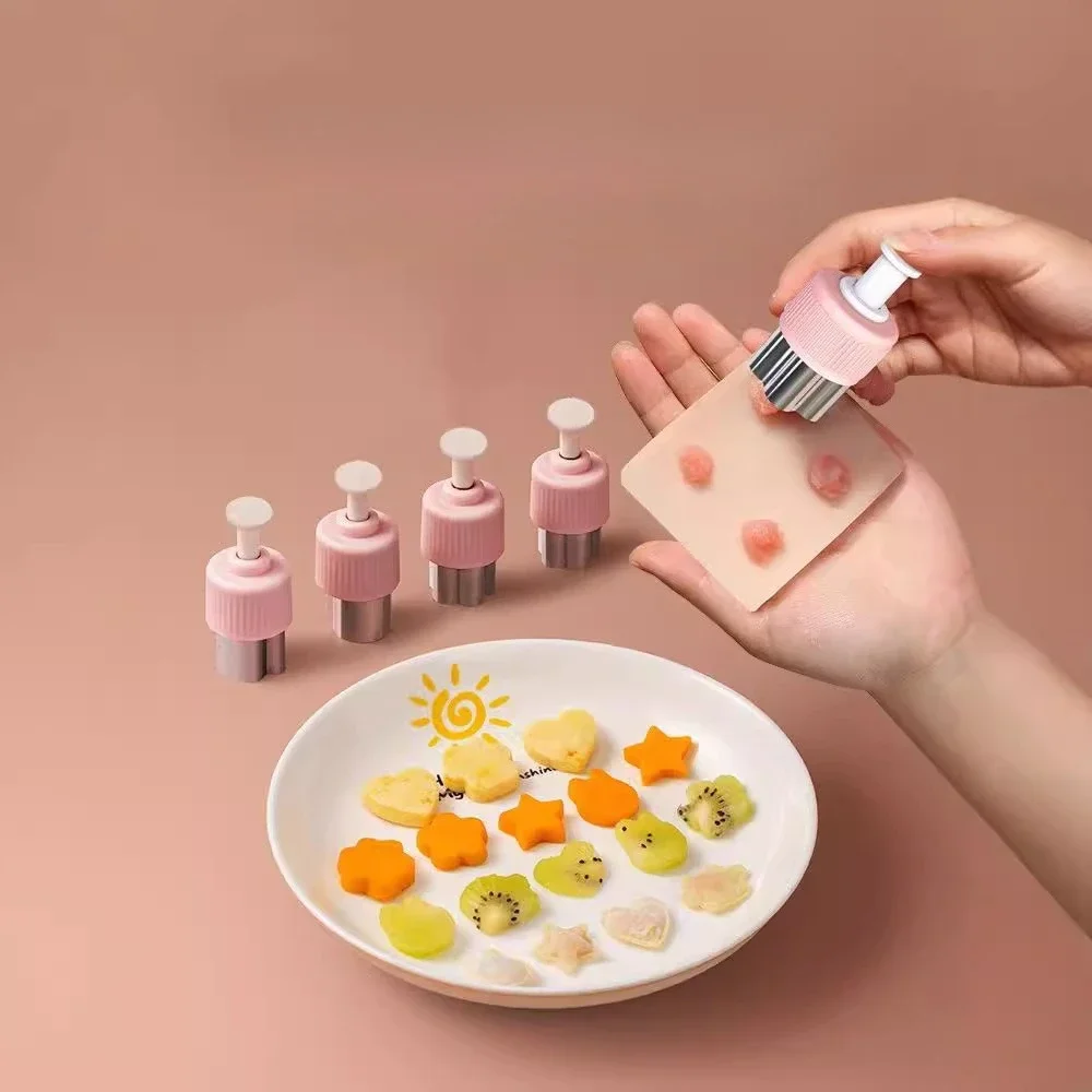 Gepresste Frucht Druck Blume Küche Präge Keks Schneiden Form Gemüse Für Kinder Mittagessen Bento Box Dekorieren Cookie Stempel