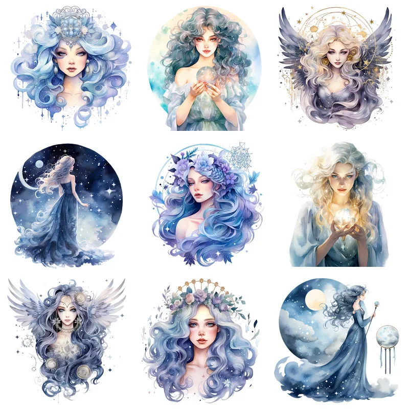 Fashion Heat Transfer Ready to Press Magic Witch Tarot Crystal Iron Heat Transfer Printing for DTF Transfer Clothing Applique
