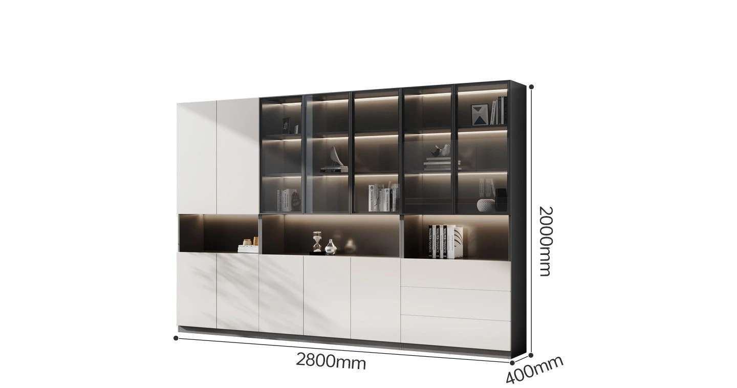 Office file cabinet modern simple white data storage cabinet boss table background large capacity file cabinet