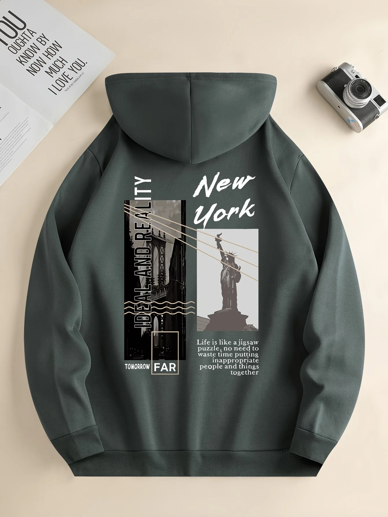 New York City Picture Printed Hoodies Street Fashion Women Sweatshirts Fleece Soft Pullover Crewneck Loose Female Tops Clothes