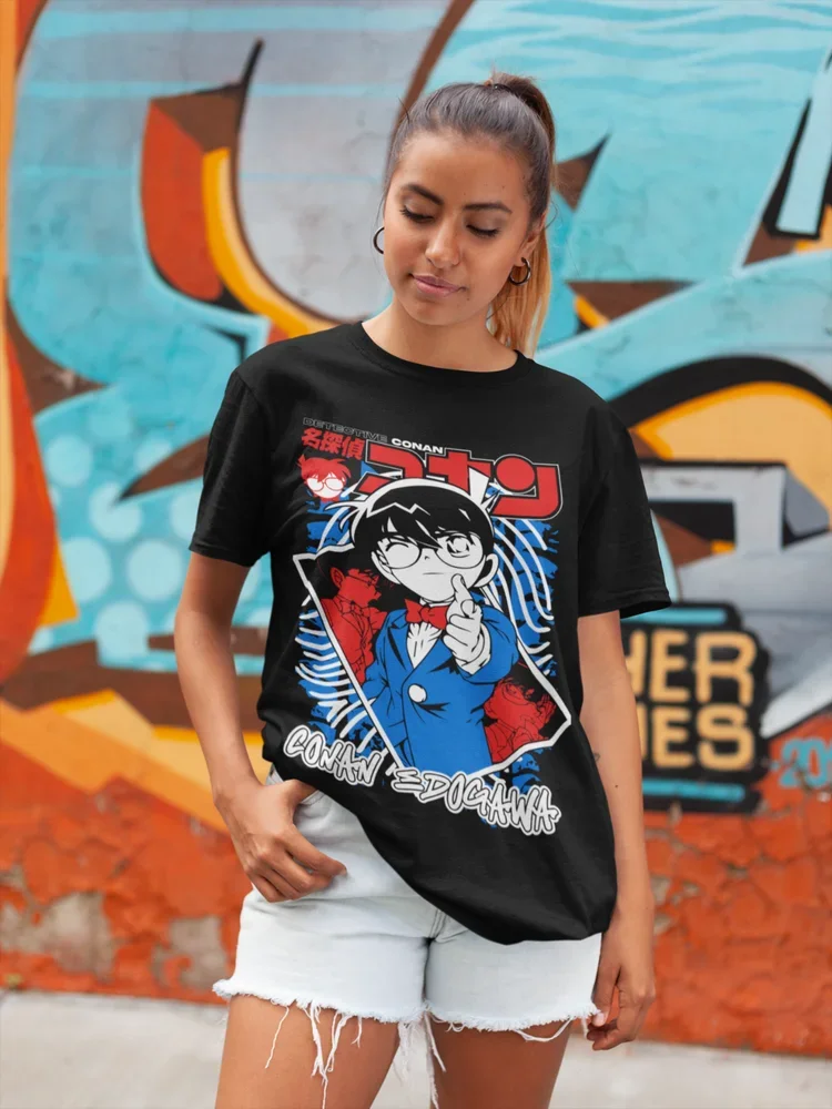 Detective Conan T-shirt Edogawa Shirt Shinichi Vermouth Gin Girl  All Size