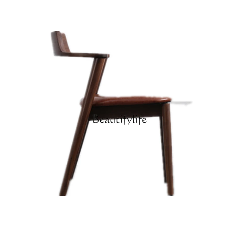 

Nordic and Japanese Style Solid Wood Dining Chair Simple Modern Household Walnut