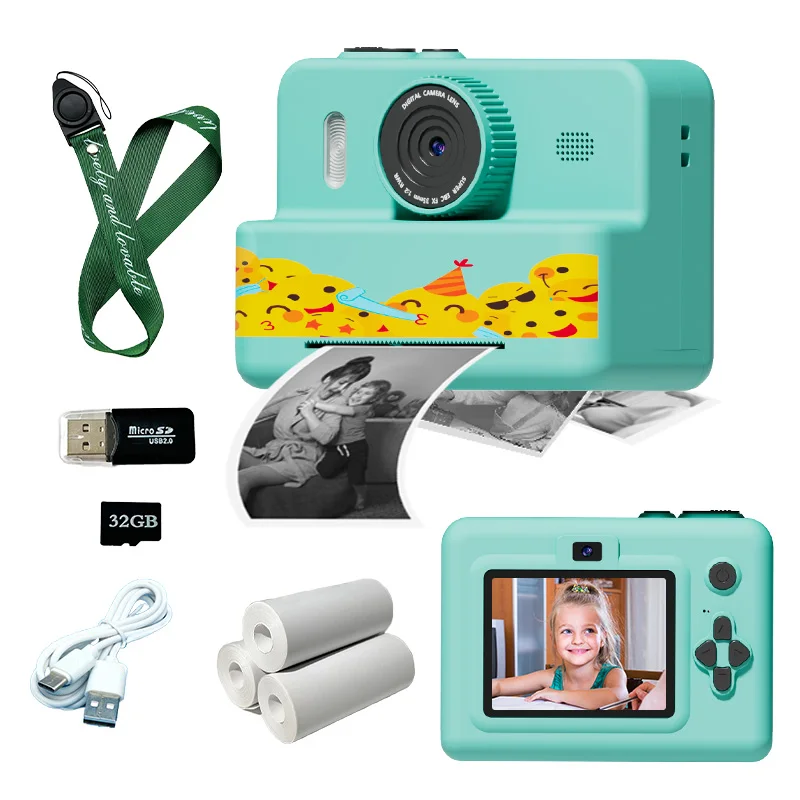 

Kids Camera Digital Children Camera Instant 1080P HD Digital Camera Video Recorder Toddler Mini Thermal Printer Birthday Gifts