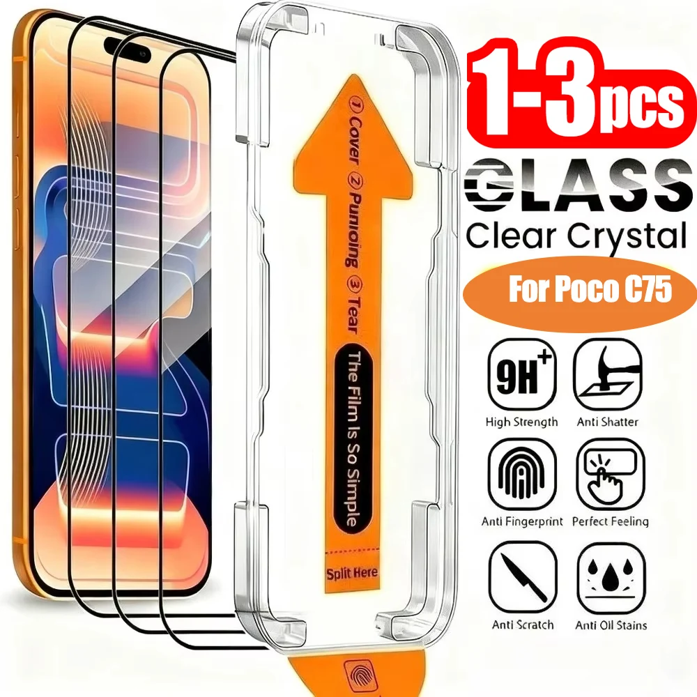 

1-3Pcs HD Full Cover Screen Protector Screen Protector For Xiaomi Poco C75 C65 X5 X6 F7 F6 X7 F5 X6 M6 X3 M4 X4 M2 M3 Pro M5S M7