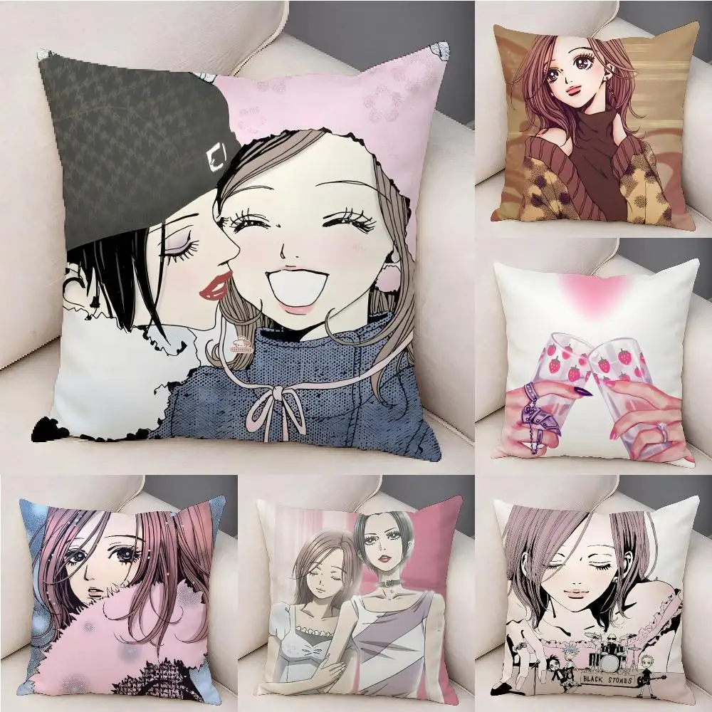 Hot Japanese Anime N-nana Cushion Cover Plush Decorative Pillow Case With Hidden Zipper Fashion Room Decor For Home