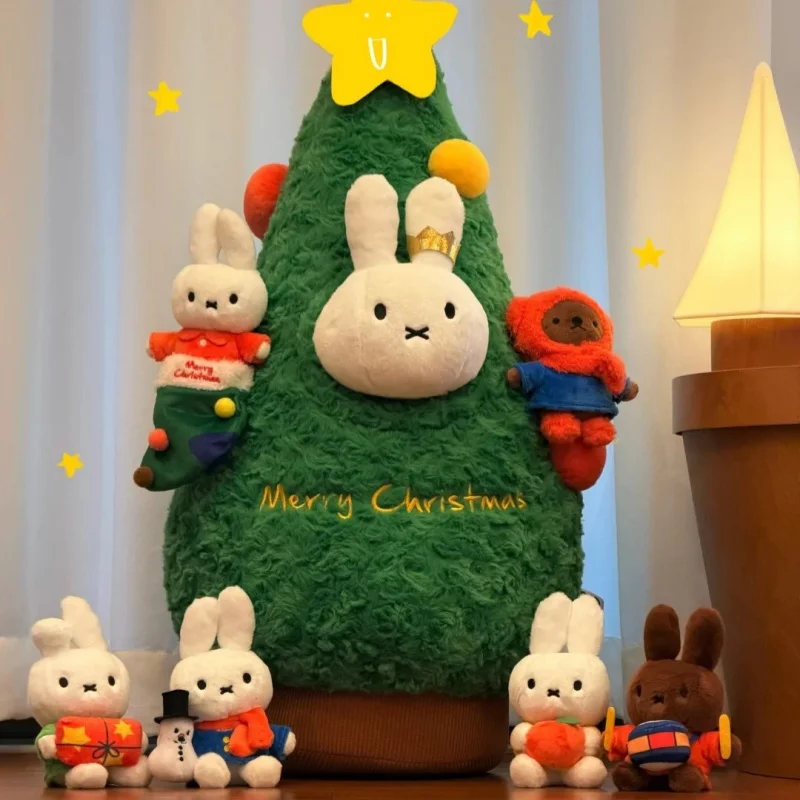 

In Stock New Original Miffy Rabbit Christmas Tree Pillow Wreath Gift Box Plush Doll Birthday Gift Creative Toy Gifts Blind Box