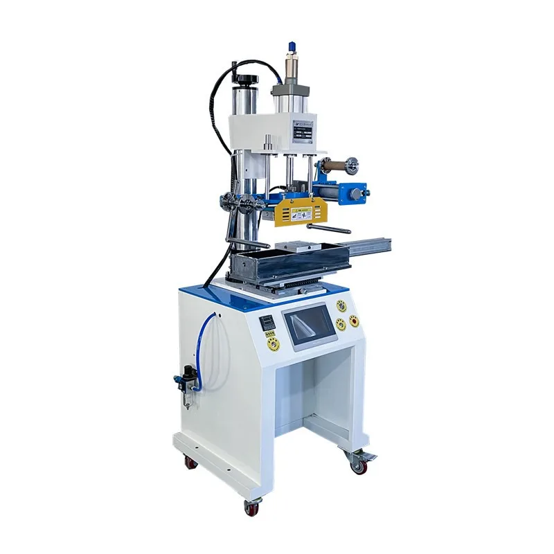 

Eyebrow pencil bottle cap leather packaging flat and round dual-purpose pneumatic bronzing and branding machine hot press