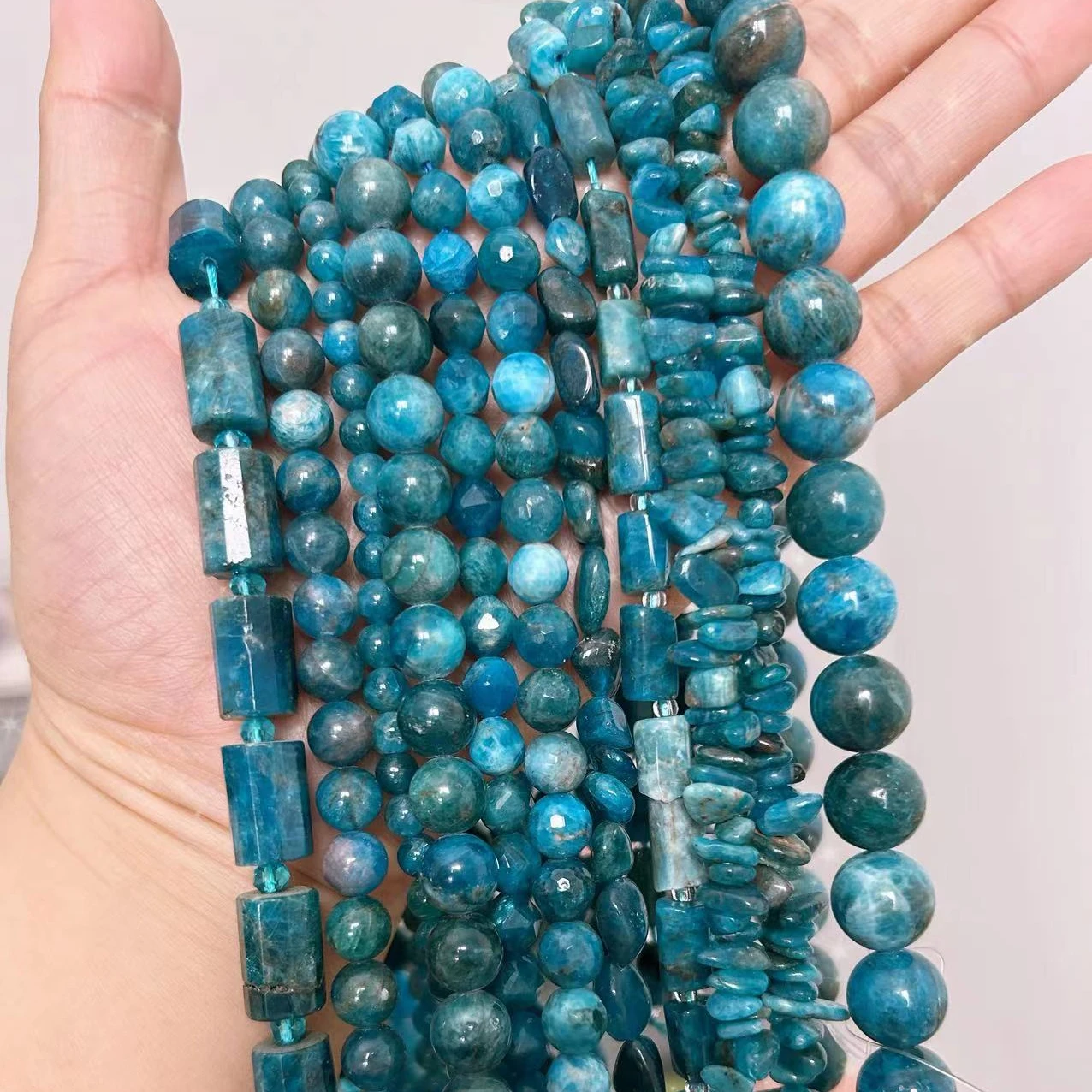 15inch Different Shapes Natural Apatite Stone Loose Spacer Jewelry Making Beads