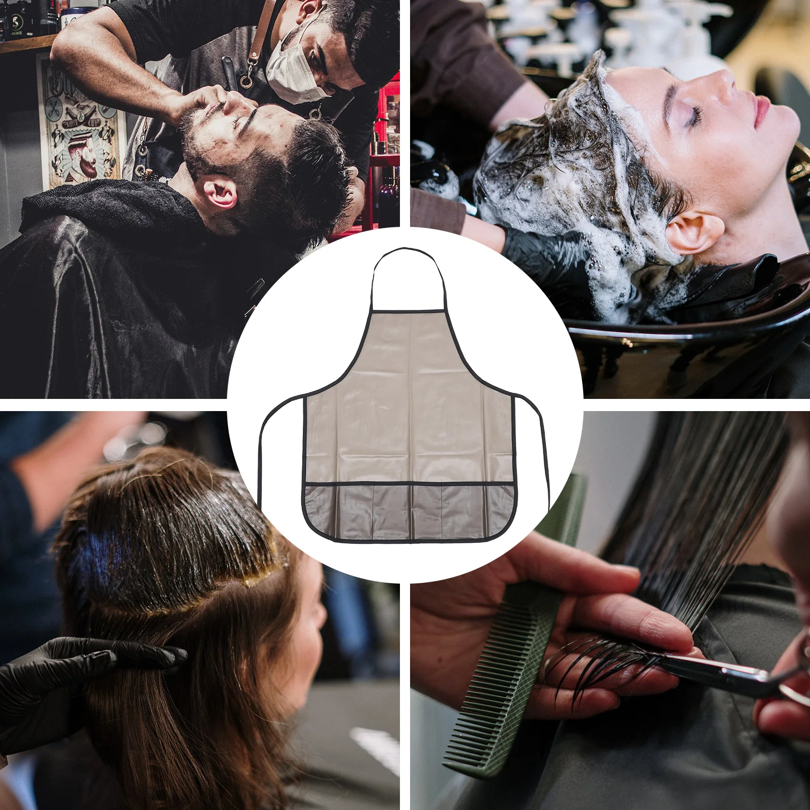 

PVC Hairdressing Apron Cape Gown Waterproof Salon Styling Barber Accessories Reusable Flexible Long Cutting Hairdresser