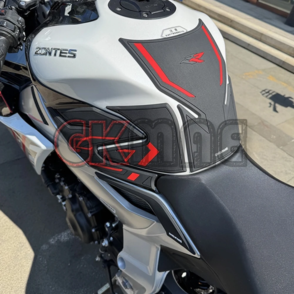 For Zontes ZT 703 RR 703RR Motorcycle Modified Rubber Fuel Tank Sticker Anti-slip Stickers Decorative Stickers Fishbone Sticker