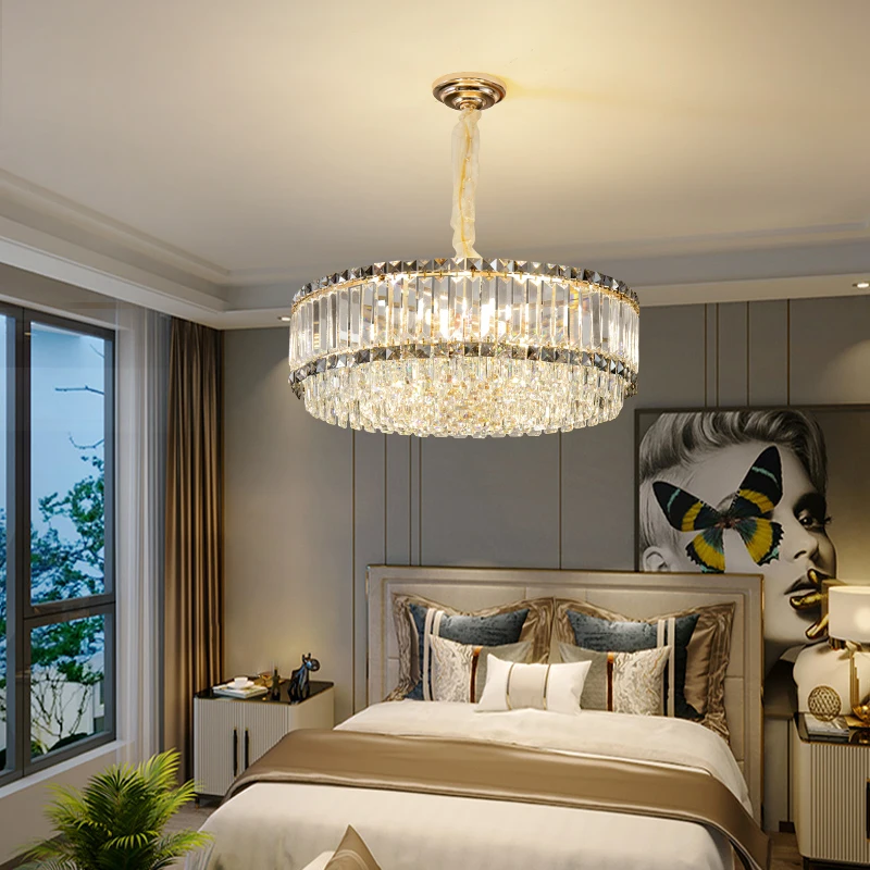 Light Luxury Crystal Chandelier Living Room Light Simple Modern Atmosphere Master Bedroom high-end Restaurant Whole-House Lights