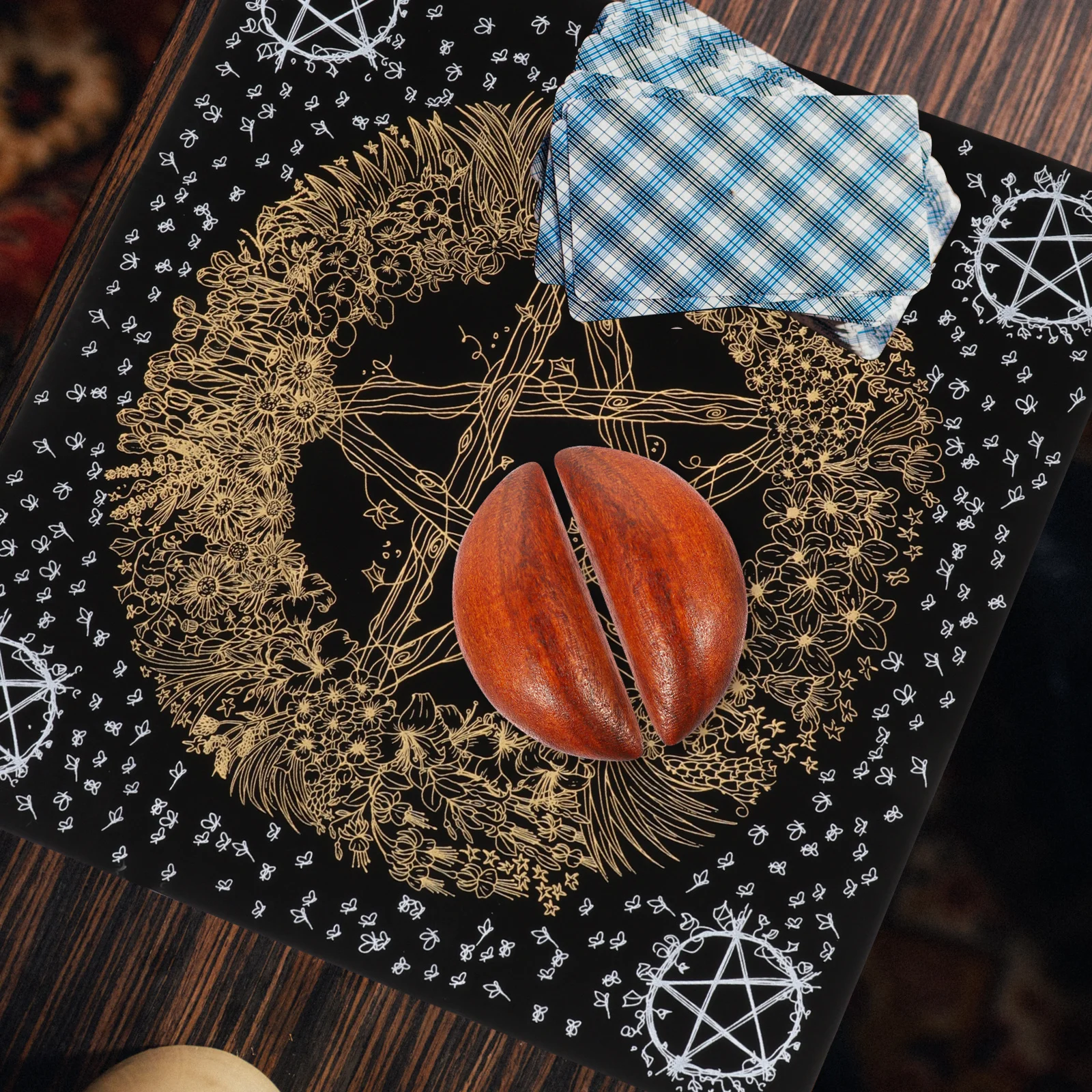 2 قطعة 1 زوج يين يانغ الكؤوس المقدسة لوازم العرافة الخوخ الخشب الطاوية أداة روحية مذبح ديكور لعبة الكهانة الخشبية #2