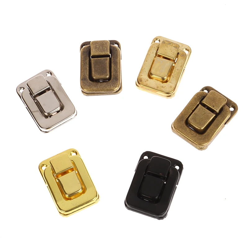 6Pcs Antique Decor Jewelry Chest Gift Box Case Leather Bag Suitcase Hasp Latch Toggle Lock Clasp Closure Hardware