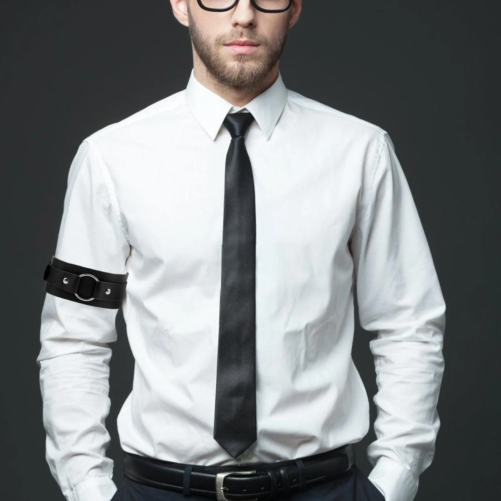 

Adjustable Arm Bands Sleeve Garters for Men/Women Anti-Slip Shirt Holder Elastic Sleeve Holders Alloy Stay Stylish Punk
