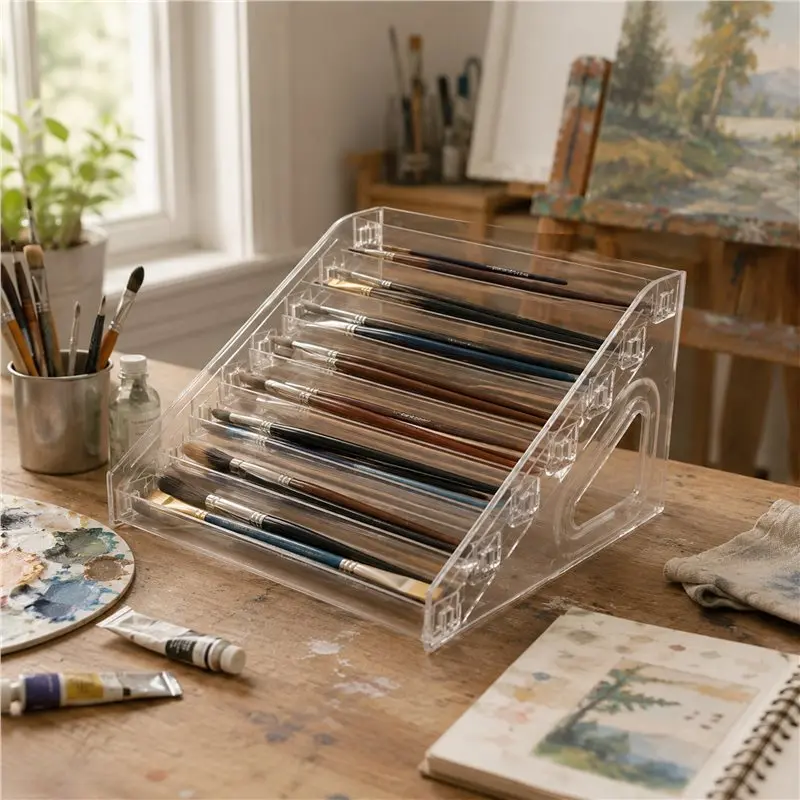 Clear Acrylic Paint Organizer (7 Tier),Paint Bottle Organizer,Acrylic Paint Storage Organizer,Craft Paint Organizer Rack